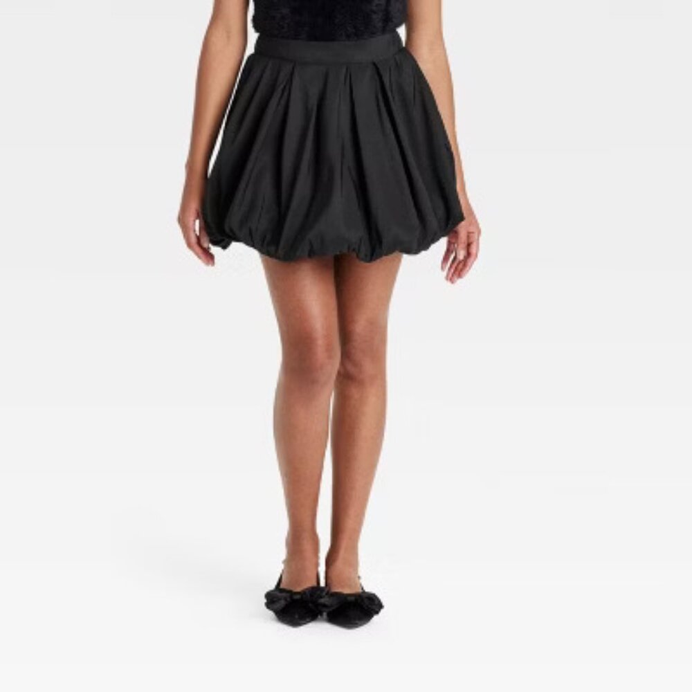 A New Day,  bubble hem mini skirt, Black, Size XL